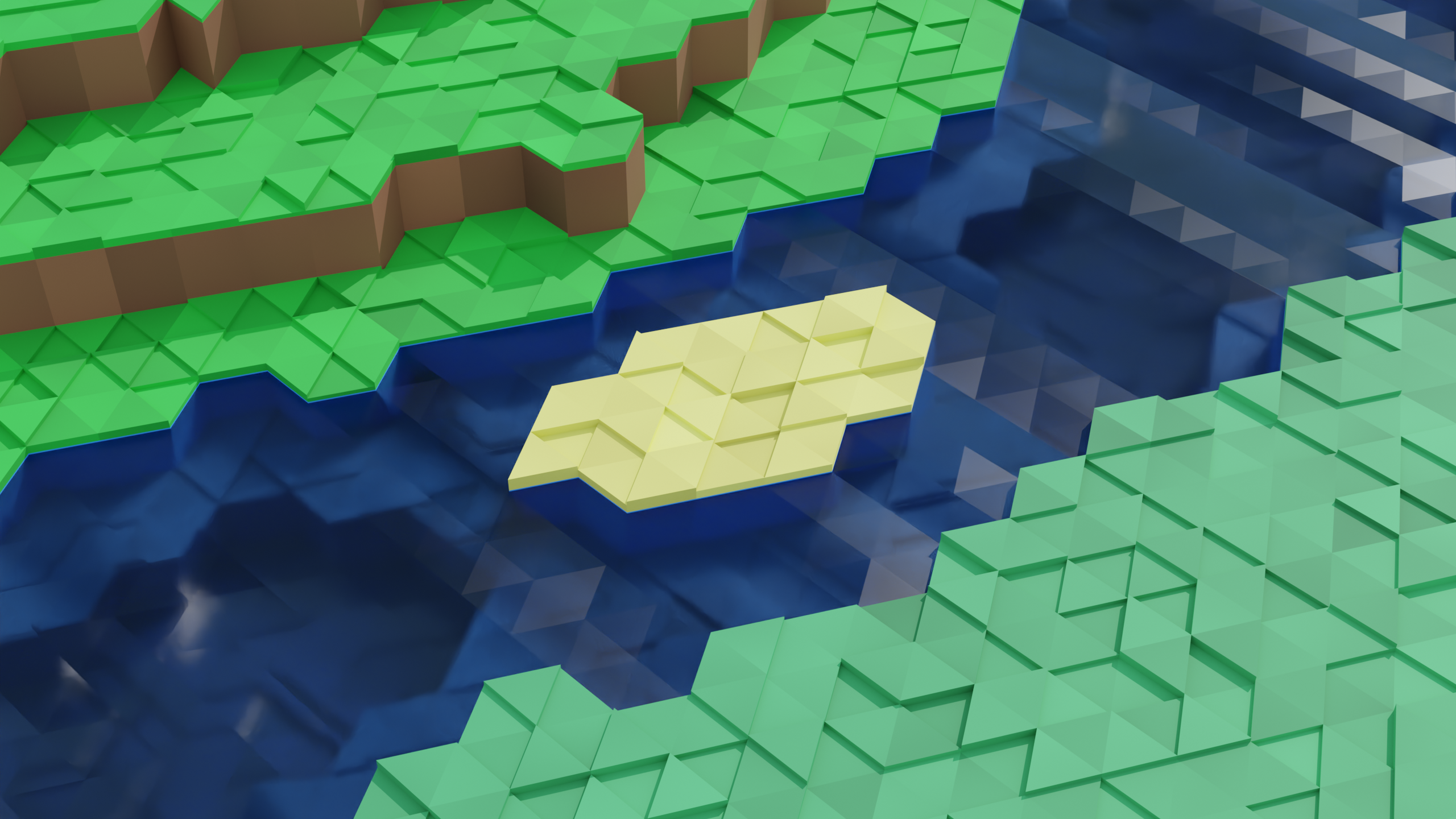 Isola gialla in mezzo ad un fiume stile KDE