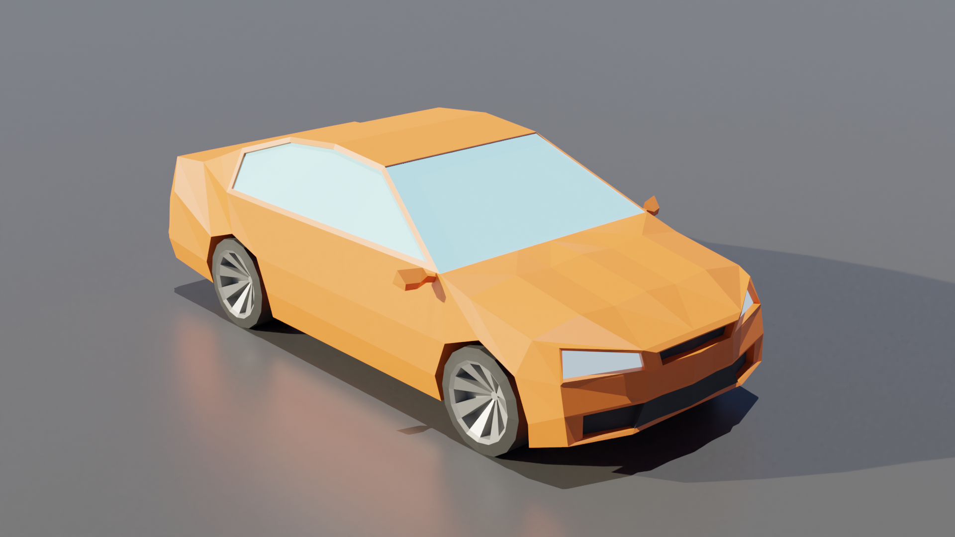 Automobile arancione low poly